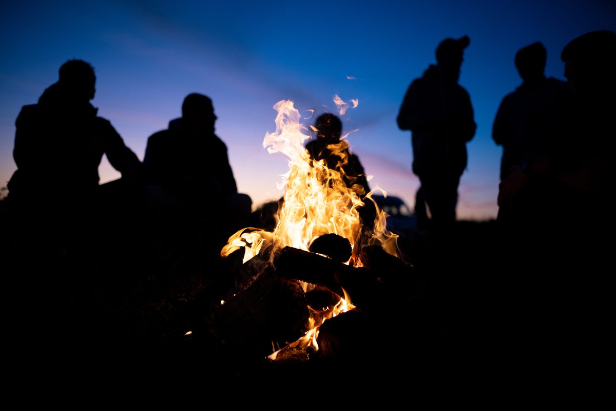 Campfire at night